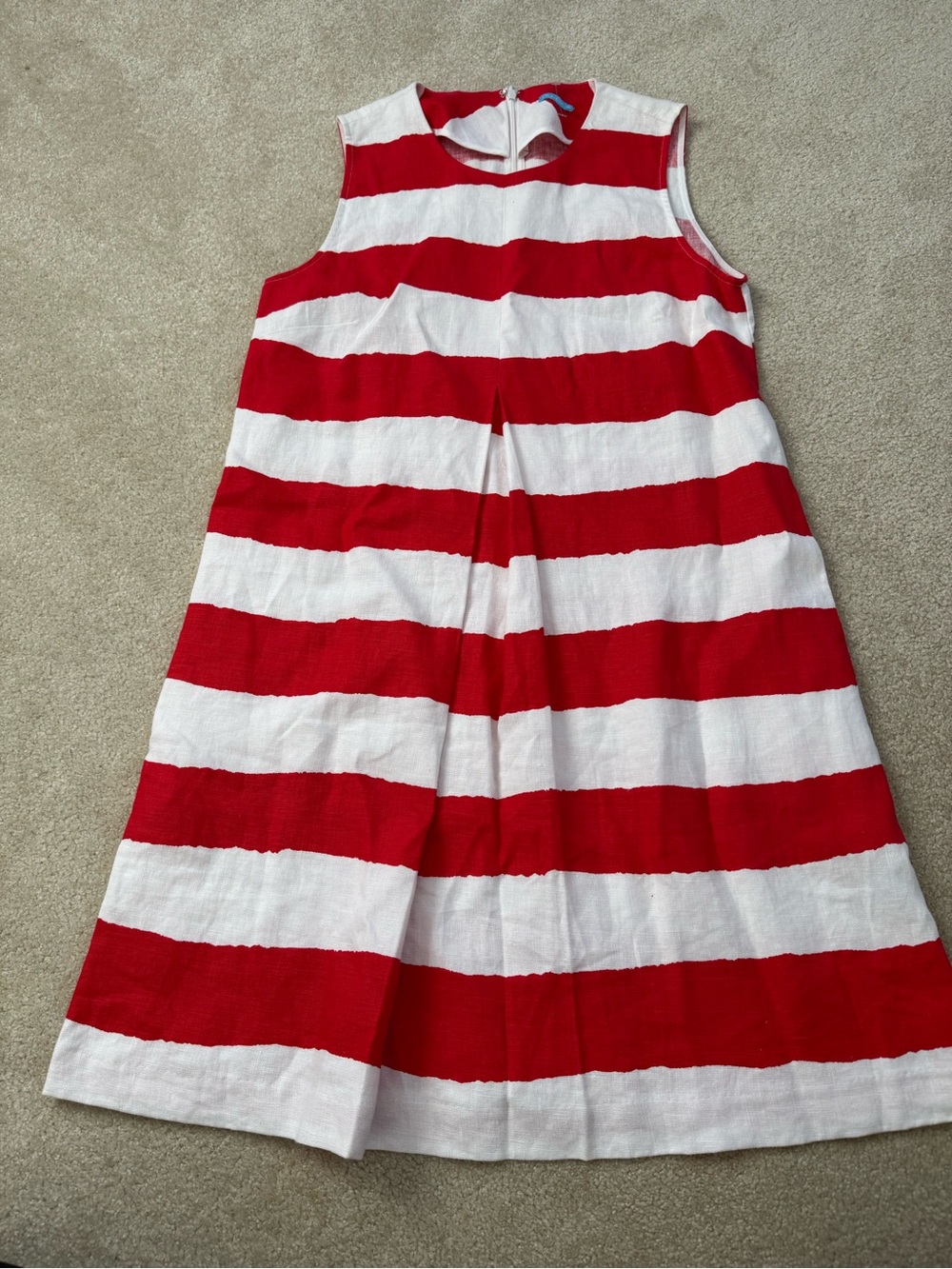J. McLaughlin Red and White Striped Sleeveless Dress
